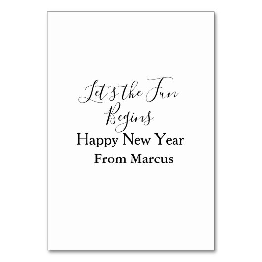 lets the fun begins happy new year name year simpl tischnummer (Rückseite)