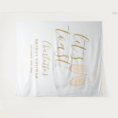 Let's Toast Bridal Shower Gold Backdrop Wandteppich (Vorderseite (Horizontal))