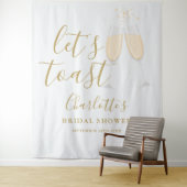 Let's Toast Bridal Shower Gold Backdrop Wandteppich (Beispiel)