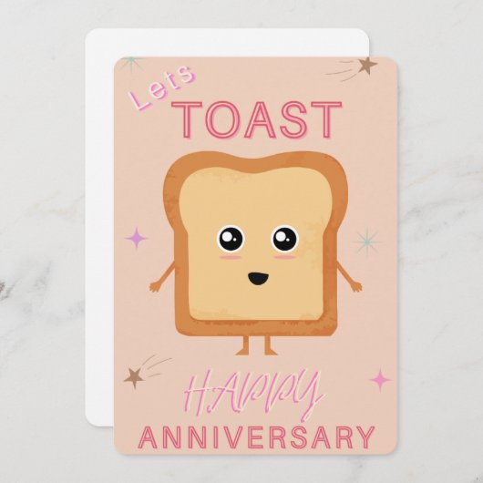 Lets Toast neutral Happy Anniversary greeting card Ankündigung (Vorne/Hinten)