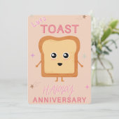 Lets Toast neutral Happy Anniversary greeting card Ankündigung (Stehend Vorderseite)