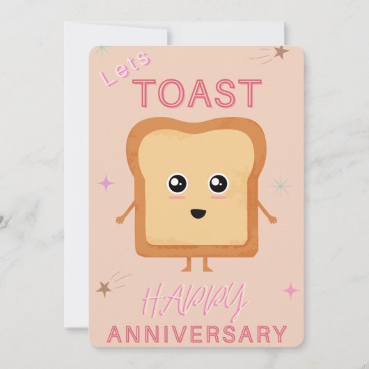 Lets Toast neutral Happy Anniversary greeting card Ankündigung (Vorderseite)