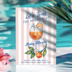 Let's Toast Orange Spritz Brautparty Einladung