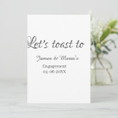 Let's toast to engagement party name date elegant einladung (Stehend Vorderseite)