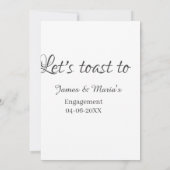 Let's toast to engagement party name date elegant einladung (Rückseite)