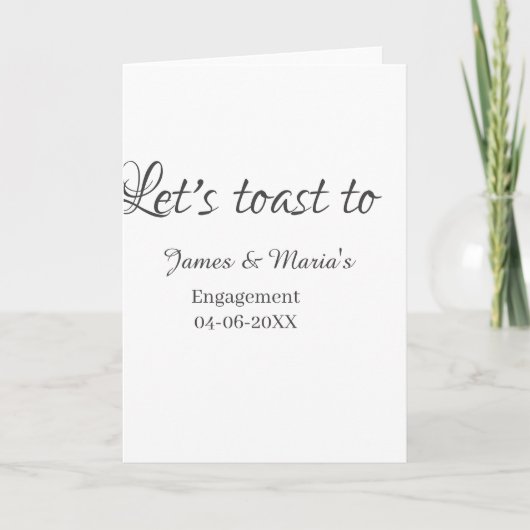 Let's toast to engagement party name date elegant  karte (Vorderseite)