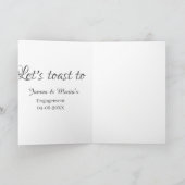 Let's toast to engagement party name date elegant  karte (Innenseite)