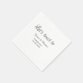 Let's toast to engagement party name date elegant serviette (Ecke)