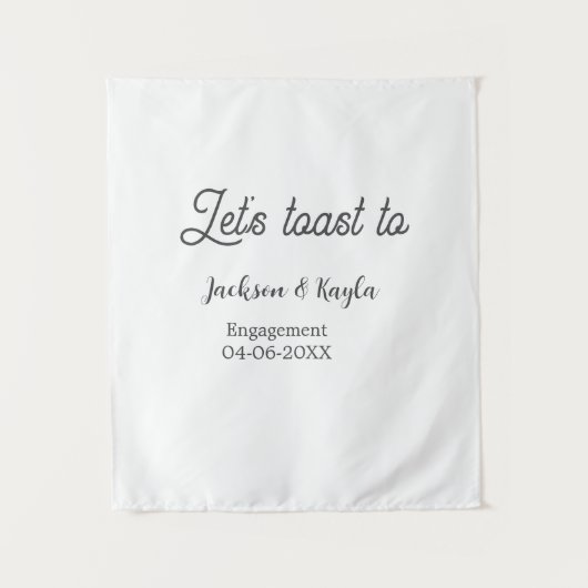 Let's toast to engagement party name date elegant wandteppich (Vorderseite)