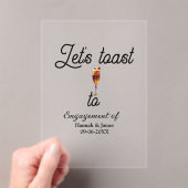 Let's toast to engagement party name date glass acryleinladungen (Insitu (Handheld))