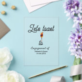 Let's toast to engagement party name date glass acryleinladungen (In Situ (Hochzeit))