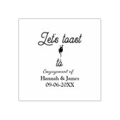 Let's toast to engagement party name date glass gummistempel (Prägung)