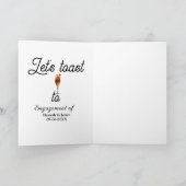 Let's toast to engagement party name date glass karte (Innenseite)