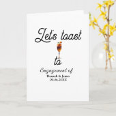 Let's toast to engagement party name date glass karte (Gelbe Blume)