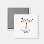 Let's toast to engagement party name date glass magnet (Vorderseite/Rückseite)