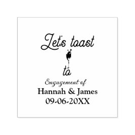 Let's toast to engagement party name date glass permastempel