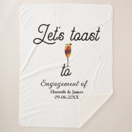 Let's toast to engagement party name date glass sherpadecke