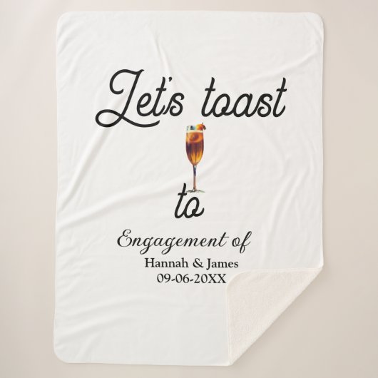 Let's toast to engagement party name date glass sherpadecke (Vorderseite)