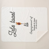 Let's toast to engagement party name date glass sherpadecke (Vorderseite (Horizontal))