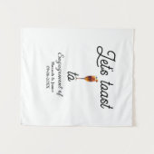 Let's toast to engagement party name date glass wandteppich (Vorderseite (Horizontal))