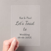 Let's toast to wedding add name date simple couple acryleinladungen (Insitu (Handheld))