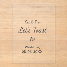 Let's toast to wedding add name date simple couple acryleinladungen