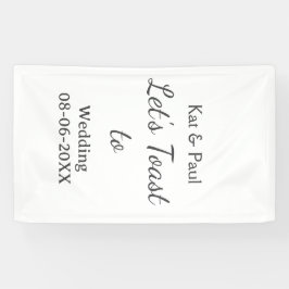 Let's toast to wedding add name date simple couple banner