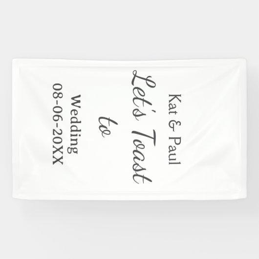 Let's toast to wedding add name date simple couple banner (Horizontal)