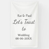 Let's toast to wedding add name date simple couple banner (Vertikal)