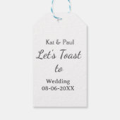 Let's toast to wedding add name date simple couple geschenkanhänger (Rückseite)