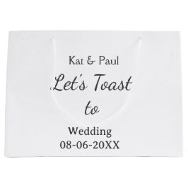 Let's toast to wedding add name date simple couple große geschenktüte
