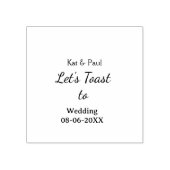 Let's toast to wedding add name date simple couple gummistempel (Prägung)