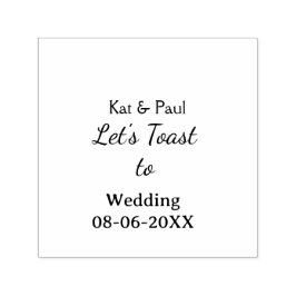 Let's toast to wedding add name date simple couple permastempel