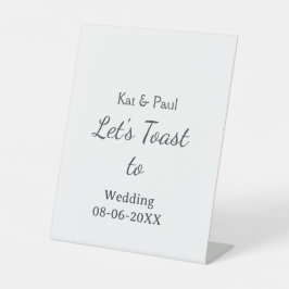 Let's toast to wedding add name date simple couple sockelschild