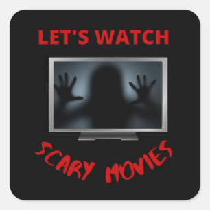 let's watch scary movies quadratischer aufkleber