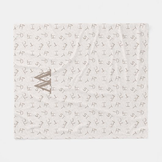 Letted Cattle Brand Tan Fleecedecke (Vorderseite (Horizontal))