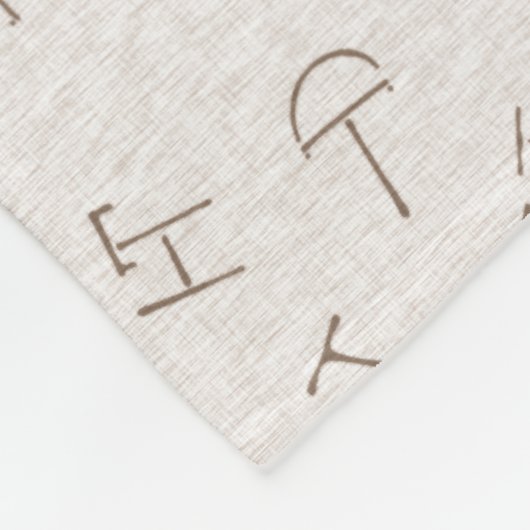 Letted Cattle Brand Tan Fleecedecke (Ecke)