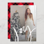 Letted Joy Holiday Foto Card Feiertagskarte (Vorne/Hinten)