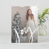Letted Joy Holiday Foto Card Feiertagskarte (Stehend Vorderseite)