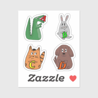 Letter A Alligator Baby Bodysuit. Süße Tier Alp Aufkleber