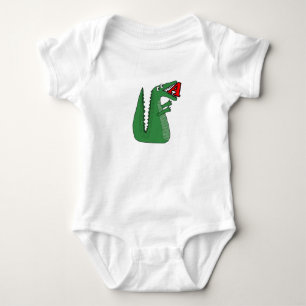 Letter A Alligator Baby Bodysuit. Süße Tier Alp Strampler