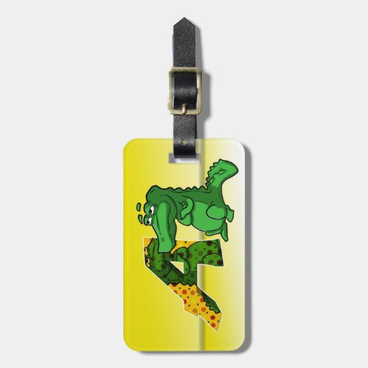 Letter-A-Alligator-Gepäckmarke Gepäckanhänger (Vorderseite vertikal)