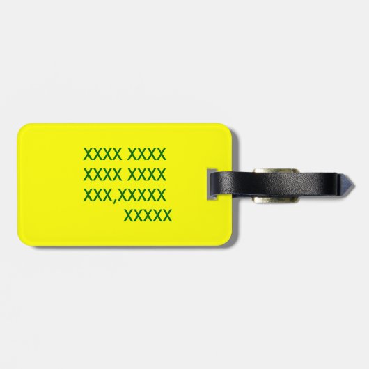 Letter-A-Alligator-Gepäckmarke Gepäckanhänger (Rückseite horizontal)