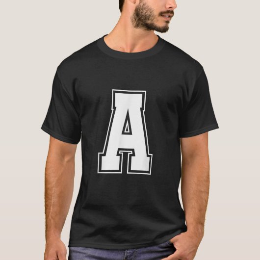 Letter A Alphabet Bold Hauptstadt Upper Case Initi T-Shirt (Vorderseite)