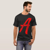 Letter A Alphabet Large Red Graphal Initial T-Shirt (Vorne ganz)