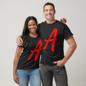 Letter A Alphabet Large Red Graphal Initial T-Shirt (Unisex)