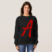 Letter A Alphabet Large Red Graphic Initial Sweatshirt (Vorne ganz)