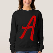 Letter A Alphabet Large Red Graphic Initial Sweatshirt (Vorderseite)