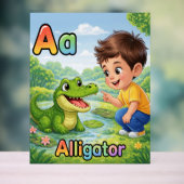 Letter A Alphabet Poster A is for Alligator Cute (Neutral)