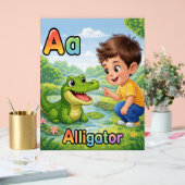 Letter A Alphabet Poster A is for Alligator Cute (Hochzeit)